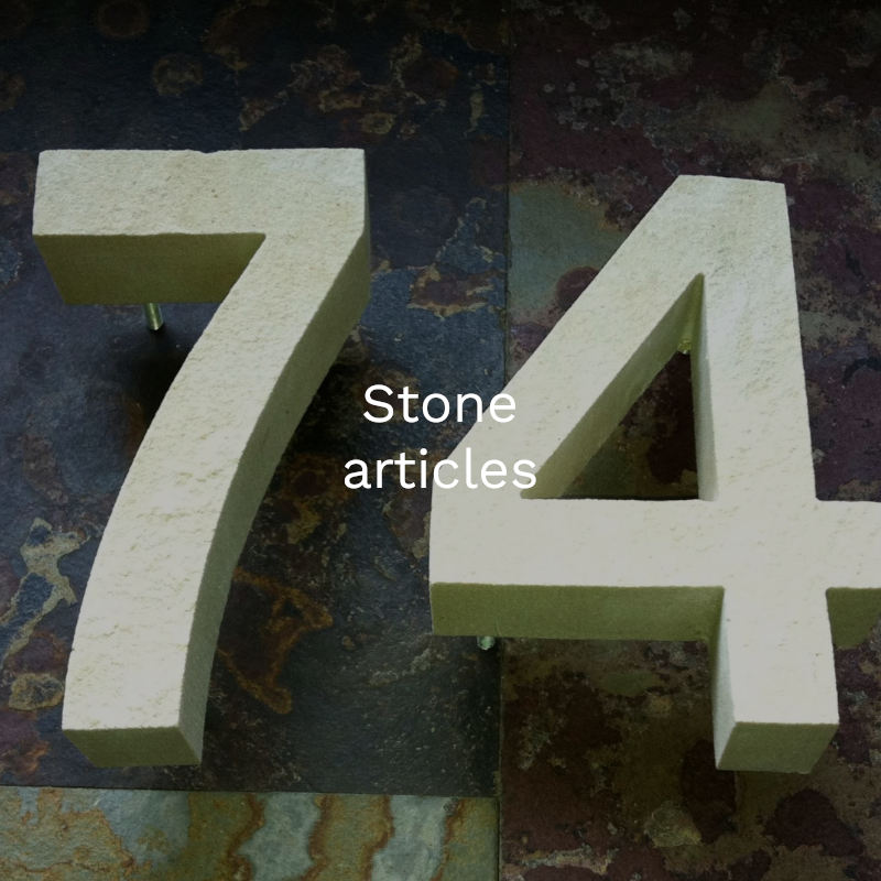 Stone articles button off